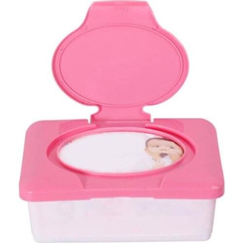 Plastic Dry Wet Tissue Box 1PCS Baby Wipes Press Pop-Up Design Home Tissue Holder Accessories Pink Blue Wet Tissue Storage Box