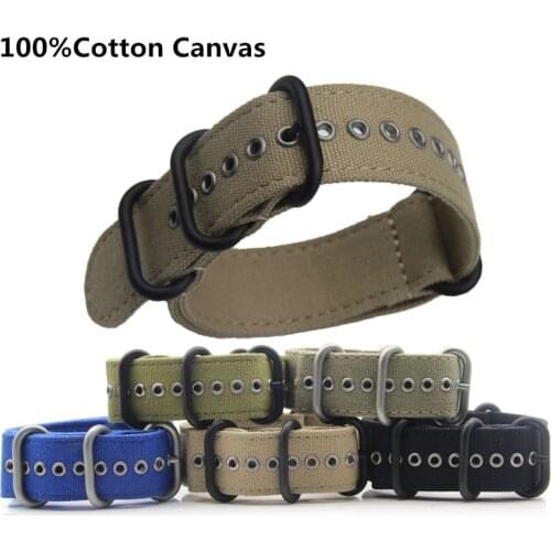 18mm 20mm 22mm 24mm High-Grade Canvas NATO Strap Outdoor Sports Thick Nylon Strap Waterproof Watch Band For Watch 9.21