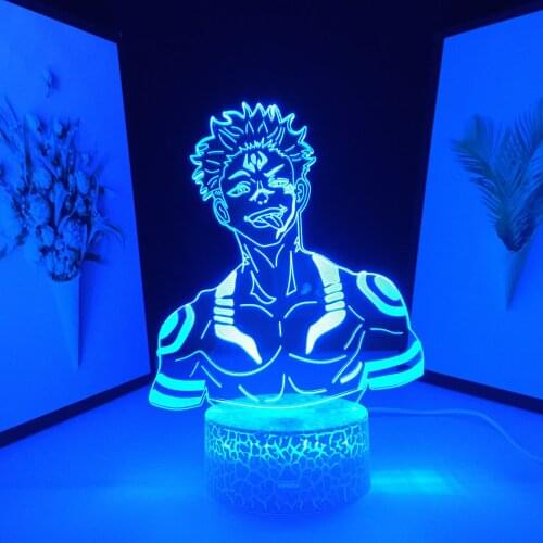 Ryomen Sukuna LED Night Light for Birthday Gift Bedroom Decor Nightlight Mnga Acrylic Table Lamp Anime Jujutsu Kaisen 3D Lamp