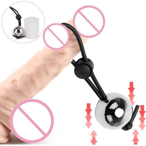 Metal Balls Heavy Weight Hanger Stretcher Penis Extender Rings Enlargement Cock Ring Male Chastity Device Adult Sex Toys For Men