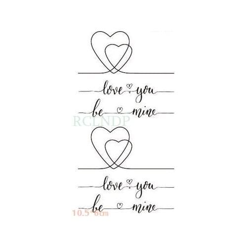 Waterproof Temporary Tattoo Sticker Love Heart I Love You Letter Flash Tattoo Fake Tattoo for Fashion Art Sexy Man Woman