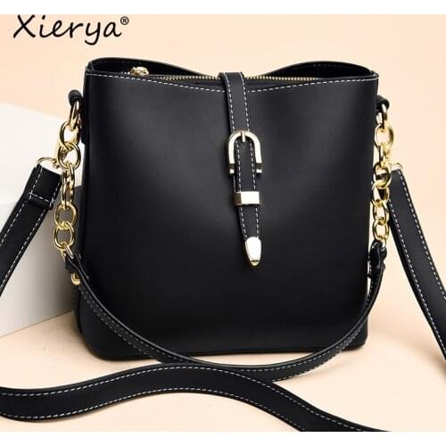 Xierya Women Shoulder Bag Ladies Handbags Fashion Bucket Bag Woman Clutch Bags Womens Backpack Black Luxury Bag