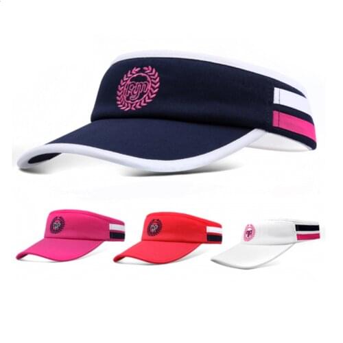 Golf Cap Women Embroidery Empty Top Velcro Anti-UV Sports Caps Sun Protection Visor Hat