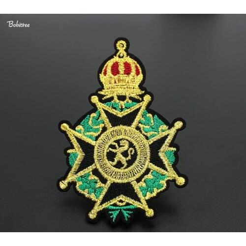 High Quality Medal Badges Iron on Patches Embroidery for Clothes Motif Applique for Jacket Jeans Backpack Badges