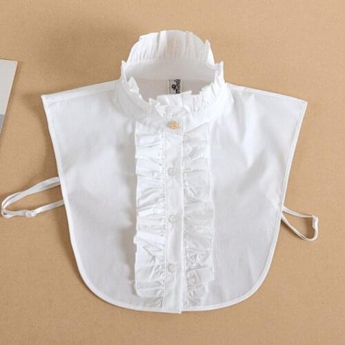 Female White Fake Collar Stand Woman Removable Half Shirt Detachable Collar Blouse Tops Autumn Flase Collar Neckwear