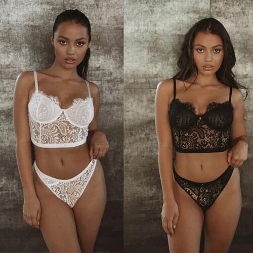Women Sexy Hollow Lingerie Underwear Temptation lenceria erotica mujer sexi lingerie sexy hot erotic Lace bra panty garter set