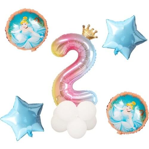 16pcs/lot Cinderella Princess Baby Shower Kids Toys Children Ballons package Birthday party decorations kids toys air globos
