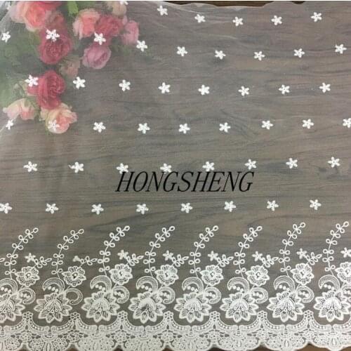 2 Yards/lot White Black 45cm Width Embroidered Net Lace Trim Lace Fabric DIY Sewing Lace Fabric Garment Decor