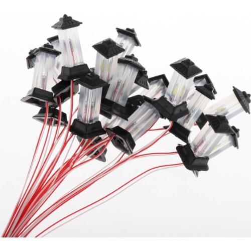 20pcs Mini Train Lawn LED Light Landscape Railway 3V Lamp Post 1:100 1:500