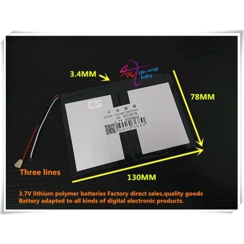 3.7V 6000mAH 3413078 Polymer lithium ion / Li-ion battery for tablet pc cell phone MOBILE POWER BANK MP4 E-BOOK