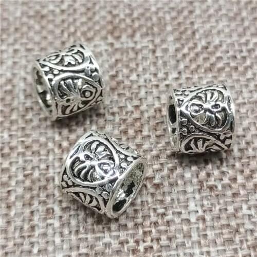 925 Sterling Silver Spider Tube Beads Large Hole 6mm Spacer for Bracelet