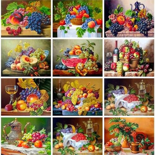 5D Diamond Painting Full Drill Square Fruit Diamond Embroidery Rhinestones Kitchen Decoration Gift