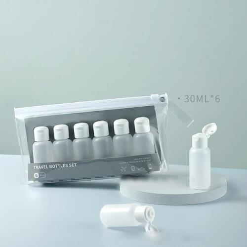 6pcs/set 30ml Shampoo Toner Lotion Bottle PET / PE Travel Empty Refillable Bottle Set Clean Recyling Daliy Care Tools