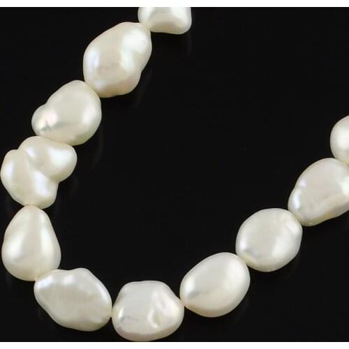 9~12mm Nuggets Natural White Freshwater Baroque Pearl Keshi Beads for Jewelry Making DIY Necklace Bracelet 36pcs/strand