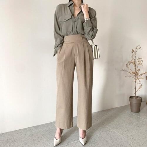 Limiguyue Chic Loose Female Wide Leg Suit Pants Summer Long Pantalon Spring Women High Waist Streetwear Elegant Trousers K1460