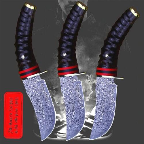 Damascus Outdoor Claw Hand forged Claw Jungle Hunting Knife Leopard Blade Sharp Defensive Tactical Knife collection Gift Knife