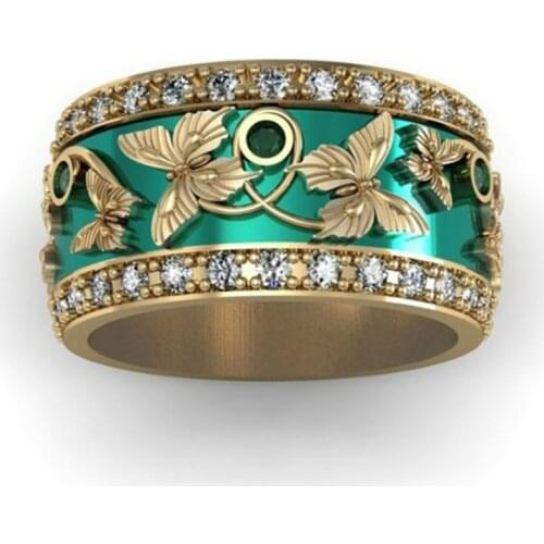 Elegant Rings For Women Exquisite Butterfly Wedding Band Ring Birthstone Bridal Jewelry Engagement Gift Anillos Mujer Gothic