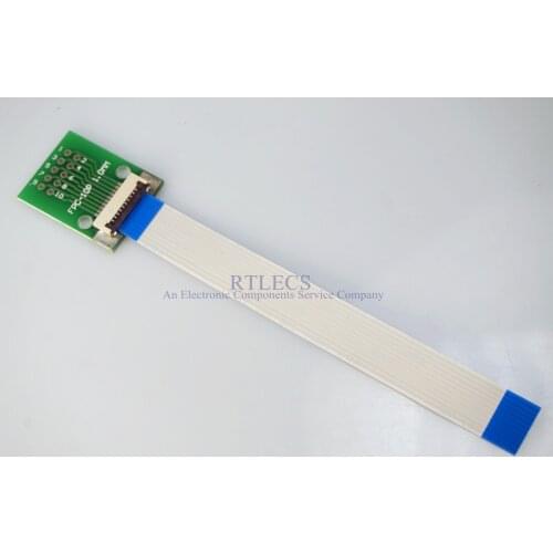 2 Sets FFC FPC Cable 10 Pin 0.5mm Pitch to 2.54 mm through hole DIP PCB Adapter 30 50 80 100 120 150 200 mm Same Contact Sides