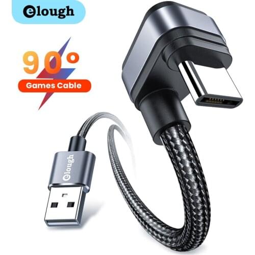 Elough 2m USB Type C 90 Degree Fast Charging usb c cable Type-c data Cord Charger usb-c For Samsung S8 S9 Note 9 8 Xiaomi mi8 mi