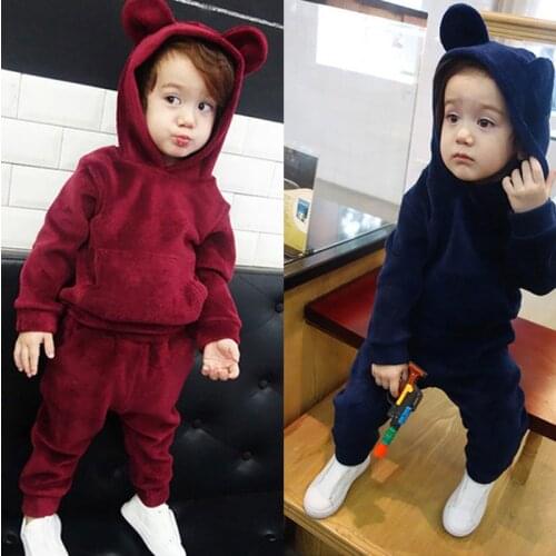 KEAIYOUHUO 2021 Fashion Baby Boy Clothes Set Winter Costume Kids Clothes Toddler Girl Cotton Girls Sport Suits For 1-5 Year Old