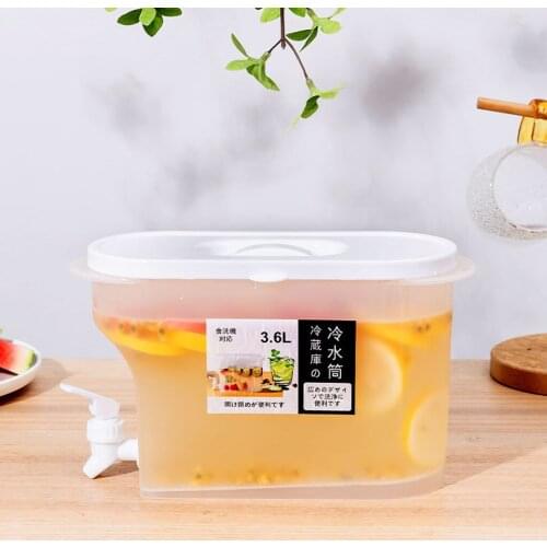 Mix Drinks Cold Kettle Water Jug for Fruit Tea Hot and Cold Beverage Summer Household Cold Drink Pitcher with Faucet Leak Proof