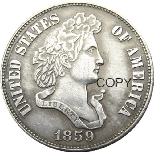 USA 1859 French Head Half Dollar Patterns Silver Plated Copy Coin