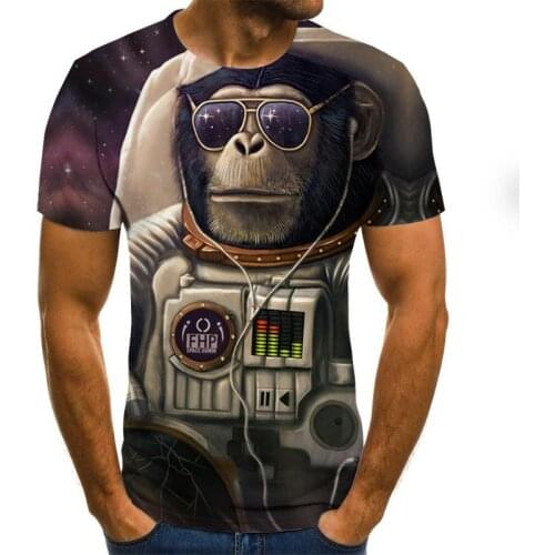 Summer new mens fashion sweatshirt 3D animation print short-sleeved T-shirt Harajuku style hip-hops top pullover