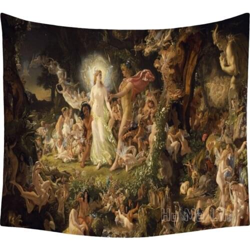 Midsummer Nights Dream Fairies Tapestry Art Indoor And Outdoor Multi Functional Decoration