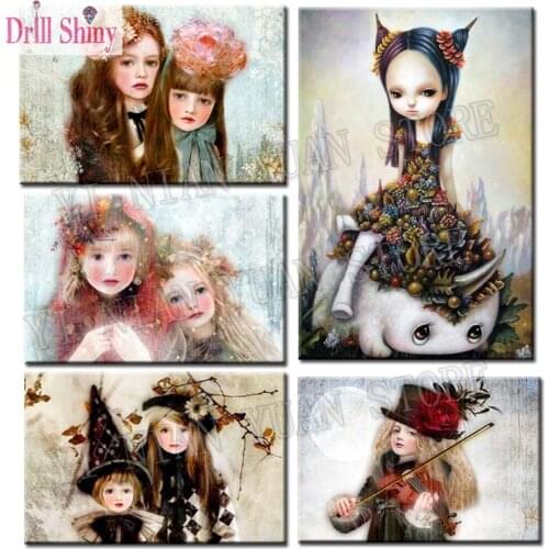 Cartoon Girls drill Mosaic 5D Diy Embroidery Diamond Painting Resin 3D Cross Stitch Kits room decor Stickers crafts for kids