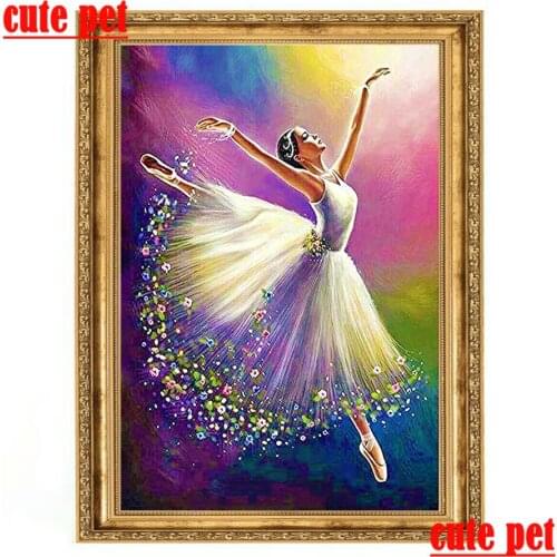 Cute pet 100% Resin CrossStitch painting diy ballet Diamond Painting Kit, diamond painting home decor 3d wallpaper No Frame