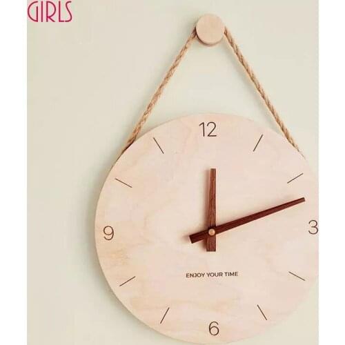 Wall Clock Wooden Nordic Japanese Hot Creative Clocks Home Living Room Clock Decoration Creative Gifts