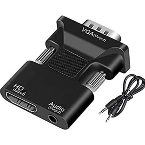 HDMI-compatible To VGA Converter 3.5mm Audio Cable Adapter 1080P FHD Video Output for PC Laptop TV Monitor Projector Ps3 Ps4