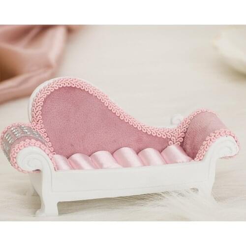 Rings Display Stand Holder Tray Wedding Decor Sofa Couch Model Jewelry Organizer, Soft Satin Interior