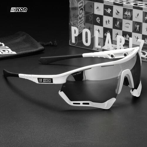 Polarized Mirrored Silver lens Scicon eyewear AEROTECH Men Sport Sunglasses Women TR90 Frame with case UV400