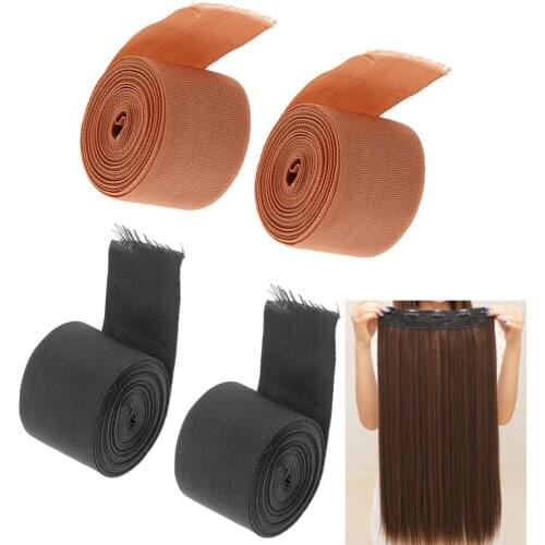 Professional 2 Pieces Hairpiece Wigs Making Bands Wire Hair Piece Strap Spool Roll Black Hair Styling Accessories