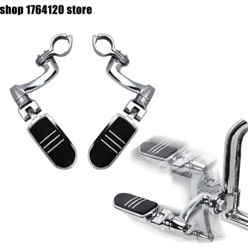 Motorcycle Adjustable Highway Peg Mount 1-1/4" 32mm Bar Angled Foot Pegs For Harley Touring Electra Glide Road King Dyna FXDB