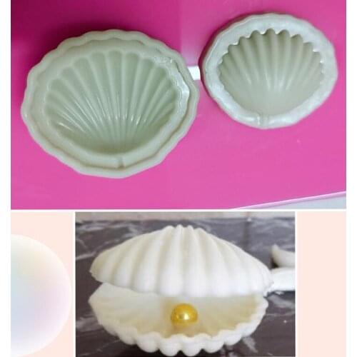Cake Tool 3D shell pearl sea flower Silicone Mold Mould Wedding Cake Border Fondant Cake Decorating Clay Molds