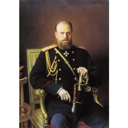 Special offer # 2020 HOME OFFICE art - Emperor of Russia Russian Tsar Alexander-III Portrait print painting on canvas
