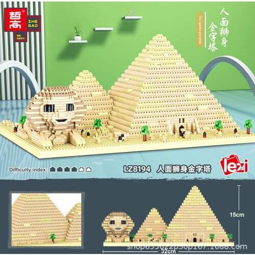 LZ8194 Human Face Sphinx Building Micro-Diamond Building Blocks Creative Small Particles Assembling Building Blocks Toy Gifts