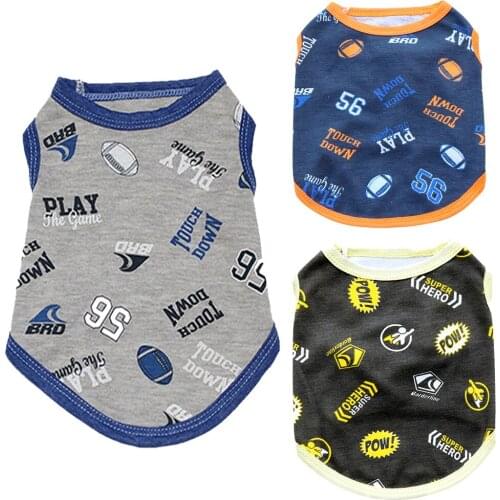 Pet Supplies New Sports Style Cool Printing Digital Comfortable Breathable Vest T-shirt Short-sleeved Puppy Dog Clothes