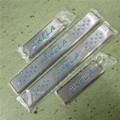 For Mazda 3 Axela Carbon Fiber Vinyl Sticker Door Sill Scuff Plate car accessories Car-styling