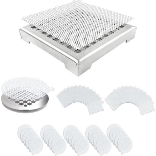 25PC Drain Hair Catcher Mesh Sticker Bathroom Shower Disposable Anti-blocking Mesh Sewer Hair Concentrator Floor Drain Cover
