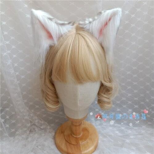 Handmade Animal Ears Cosplay Plush Animal Dog Ears Dog Ears Wolf Ears Cat Ears Female Lolita Hair Clip
