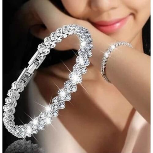 Women Luxury Cubiz Cubic Zirconia Bangle Woman CZ Tennis Bracelets For Women Jewellery Gifts Her Bracelet White Gold