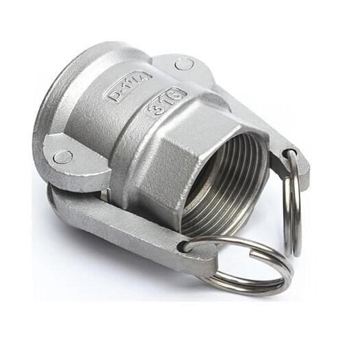 1-1/4" BSP Female Thread x 47mm ID Camlock 304 Stainless Steel D Type Socket Cam Lock Fitting Pump Adapter Cam Groove Coupling