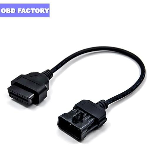 10Pin OBD OBD2 Connector Cable Works For Vauxhall / Opel OPCOM Diagnostic Adapter Opel 10 Pin to OBDII 16 Pin Free Shipping