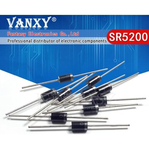 10PCS SB5200 SR5200 Schottky Barrier Rectifier Diode 5A 200V DO-201AD/DO-27