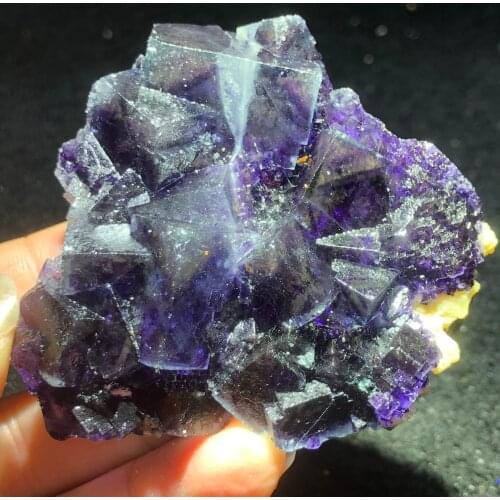 109.4gNatural violet blue fluorite mineral specimen stone home decoration aura healing round vein teaching CRYSTAL QUARTZ GEM