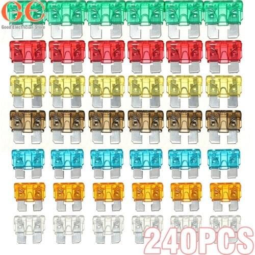 240Pcs Blade Fuse Assortment Auto Car Truck Motorcycle Fuses Kit 5/7.5/10/15/20/25/30 AMP fuse box fuse for pressure wash