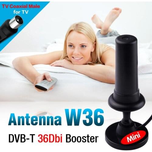 36dBi HDTV Digital DVB-T DVB T Freeview Aerial Booster Indoor HD Gain Antenna For HDTV TV Black IEC RG58 DVB-TV Connector